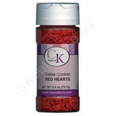 Съедобные фигурные конфетти  / Красные сердечки, 70 г.