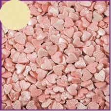 Съедобные фигурные конфетти  / Сердца розовые перламутровые, 80 г.